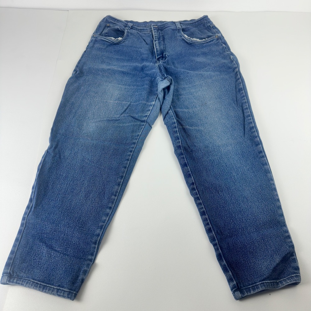 Cherokee Brand Woman Stretch Jeans 16WA Medium Wash Blue Straight Leg Denim
